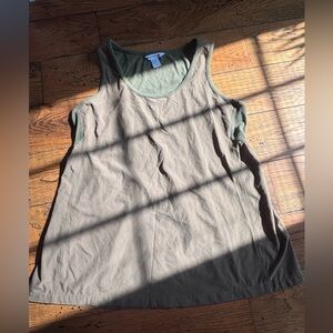 Athleta Olive Green Women's Racerback Ribbed Two-Tone Tank Top Size M